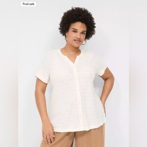 NWT Lane Bryant Short-Sleeve Button-Down Top